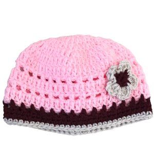 Brand New Handmade Crochet Pink Beanie Hat for a 3-6 Months Baby